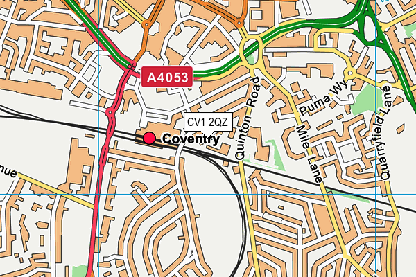 CV1 2QZ map - OS VectorMap District (Ordnance Survey) CV1 2QZ map - OS VectorMap District (Ordnance Survey)