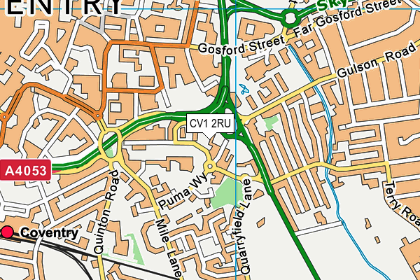 CV1 2RU map - OS VectorMap District (Ordnance Survey) CV1 2RU map - OS VectorMap District (Ordnance Survey)