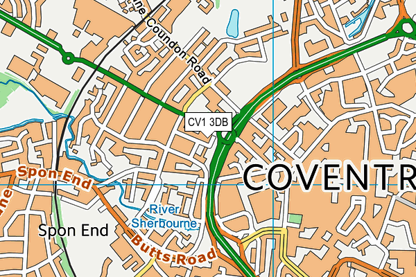 CV1 3DB map - OS VectorMap District (Ordnance Survey) CV1 3DB map - OS VectorMap District (Ordnance Survey)