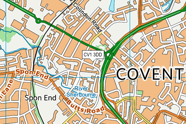 CV1 3DD map - OS VectorMap District (Ordnance Survey) CV1 3DD map - OS VectorMap District (Ordnance Survey)