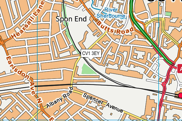 CV1 3EY map - OS VectorMap District (Ordnance Survey) CV1 3EY map - OS VectorMap District (Ordnance Survey)