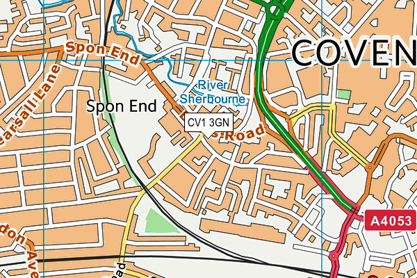 CV1 3GN map - OS VectorMap District (Ordnance Survey) CV1 3GN map - OS VectorMap District (Ordnance Survey)