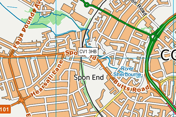 CV1 3HB map - OS VectorMap District (Ordnance Survey) CV1 3HB map - OS VectorMap District (Ordnance Survey)