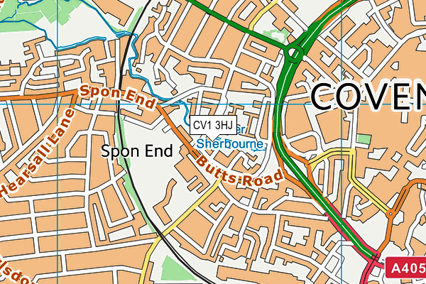 CV1 3HJ map - OS VectorMap District (Ordnance Survey) CV1 3HJ map - OS VectorMap District (Ordnance Survey)