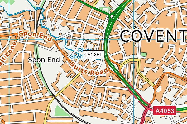 CV1 3HL map - OS VectorMap District (Ordnance Survey) CV1 3HL map - OS VectorMap District (Ordnance Survey)