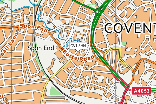 CV1 3HN map - OS VectorMap District (Ordnance Survey) CV1 3HN map - OS VectorMap District (Ordnance Survey)