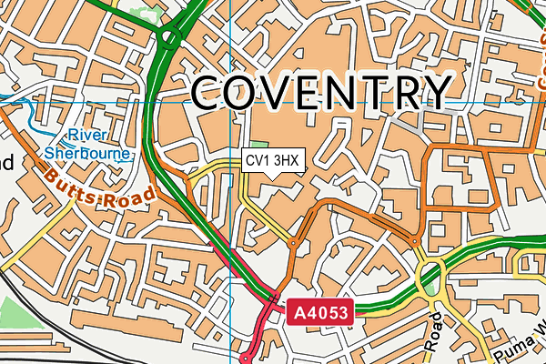 CV1 3HX map - OS VectorMap District (Ordnance Survey) CV1 3HX map - OS VectorMap District (Ordnance Survey)