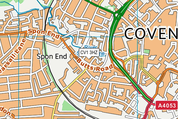 CV1 3HZ map - OS VectorMap District (Ordnance Survey) CV1 3HZ map - OS VectorMap District (Ordnance Survey)