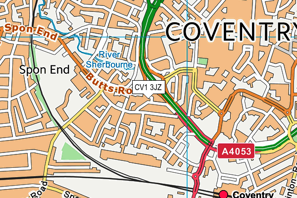 CV1 3JZ map - OS VectorMap District (Ordnance Survey) CV1 3JZ map - OS VectorMap District (Ordnance Survey)