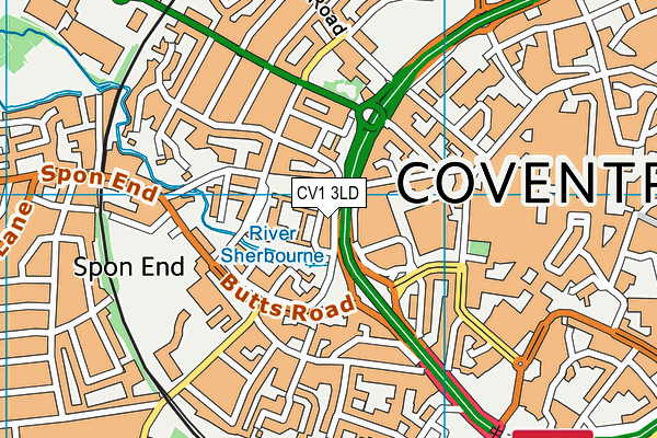 CV1 3LD map - OS VectorMap District (Ordnance Survey) CV1 3LD map - OS VectorMap District (Ordnance Survey)