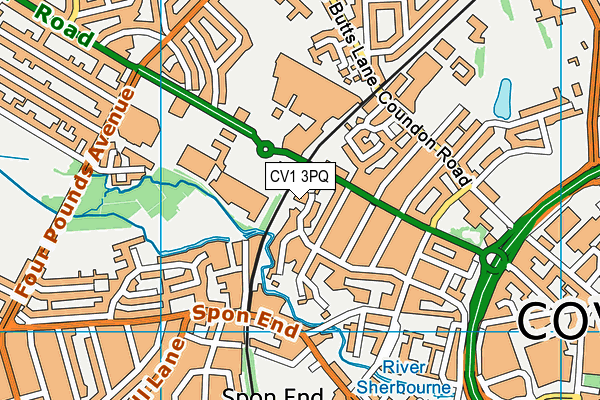 CV1 3PQ map - OS VectorMap District (Ordnance Survey) CV1 3PQ map - OS VectorMap District (Ordnance Survey)
