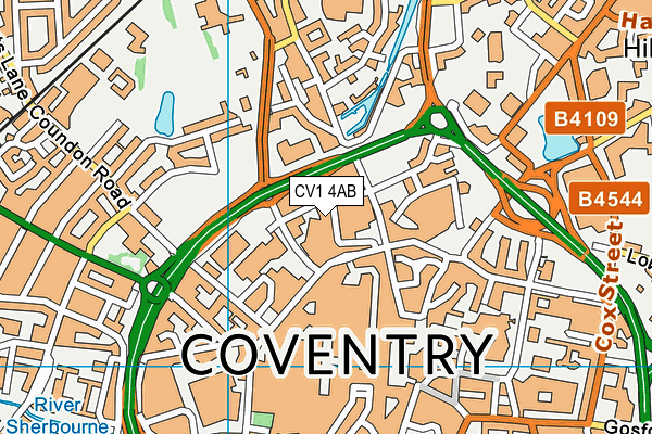 CV1 4AB map - OS VectorMap District (Ordnance Survey) CV1 4AB map - OS VectorMap District (Ordnance Survey)
