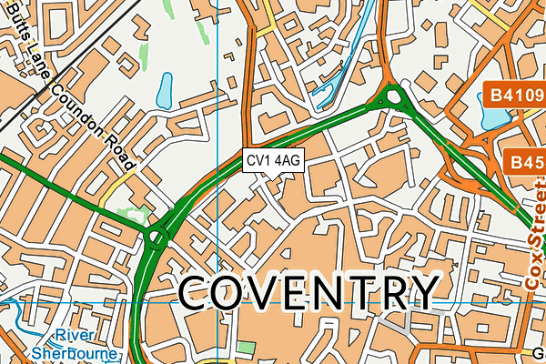 CV1 4AG map - OS VectorMap District (Ordnance Survey) CV1 4AG map - OS VectorMap District (Ordnance Survey)
