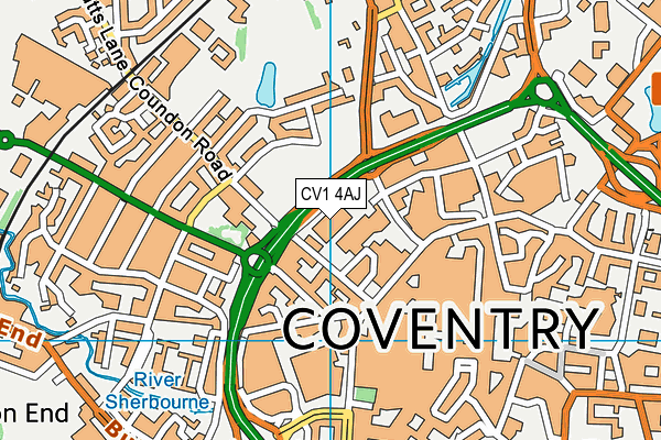 CV1 4AJ map - OS VectorMap District (Ordnance Survey) CV1 4AJ map - OS VectorMap District (Ordnance Survey)