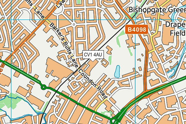 CV1 4AU map - OS VectorMap District (Ordnance Survey) CV1 4AU map - OS VectorMap District (Ordnance Survey)