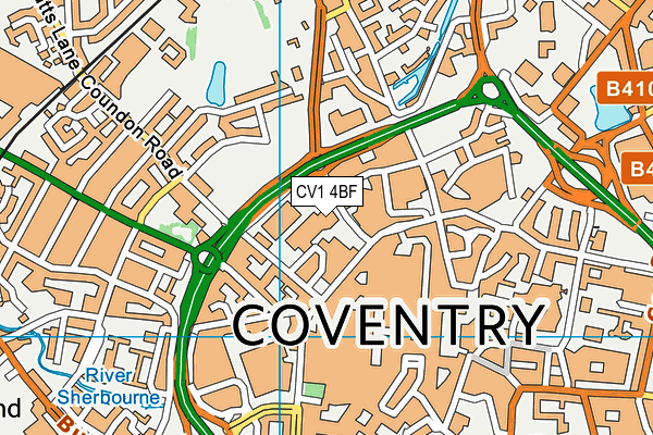 CV1 4BF map - OS VectorMap District (Ordnance Survey) CV1 4BF map - OS VectorMap District (Ordnance Survey)