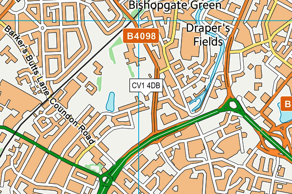 CV1 4DB map - OS VectorMap District (Ordnance Survey)
