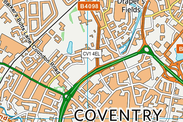 CV1 4EL map - OS VectorMap District (Ordnance Survey) CV1 4EL map - OS VectorMap District (Ordnance Survey)