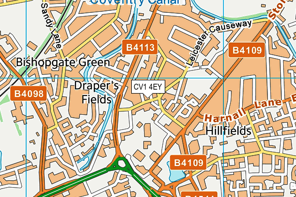 CV1 4EY map - OS VectorMap District (Ordnance Survey) CV1 4EY map - OS VectorMap District (Ordnance Survey)