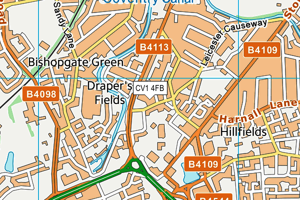 CV1 4FB map - OS VectorMap District (Ordnance Survey)