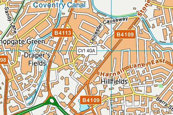 CV1 4GA map - OS VectorMap District (Ordnance Survey)