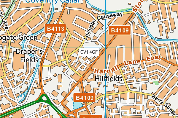 CV1 4GF map - OS VectorMap District (Ordnance Survey) CV1 4GF map - OS VectorMap District (Ordnance Survey)