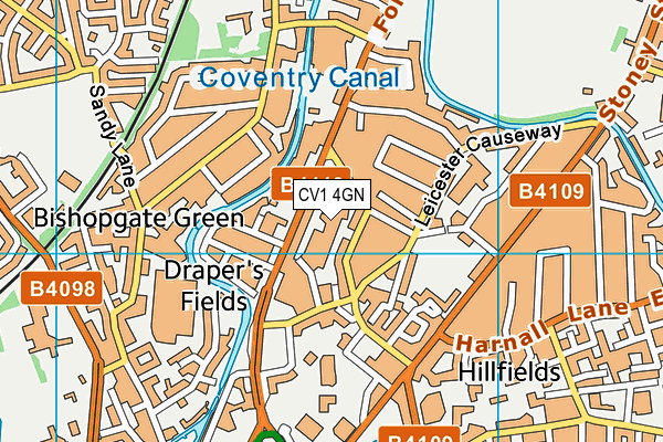 CV1 4GN map - OS VectorMap District (Ordnance Survey) CV1 4GN map - OS VectorMap District (Ordnance Survey)
