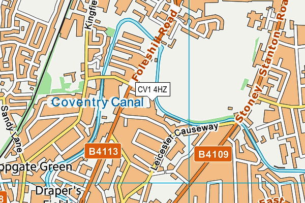 CV1 4HZ map - OS VectorMap District (Ordnance Survey)