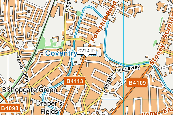 CV1 4JD map - OS VectorMap District (Ordnance Survey) CV1 4JD map - OS VectorMap District (Ordnance Survey)