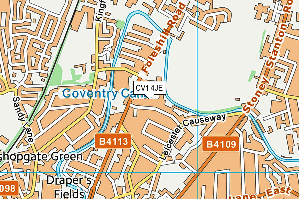 CV1 4JE map - OS VectorMap District (Ordnance Survey) CV1 4JE map - OS VectorMap District (Ordnance Survey)
