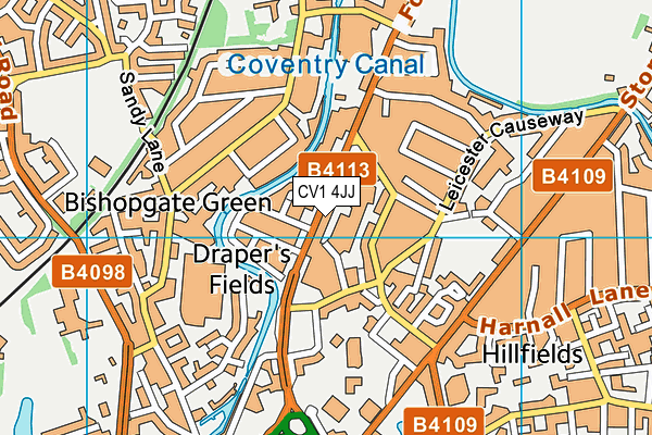 CV1 4JJ map - OS VectorMap District (Ordnance Survey)