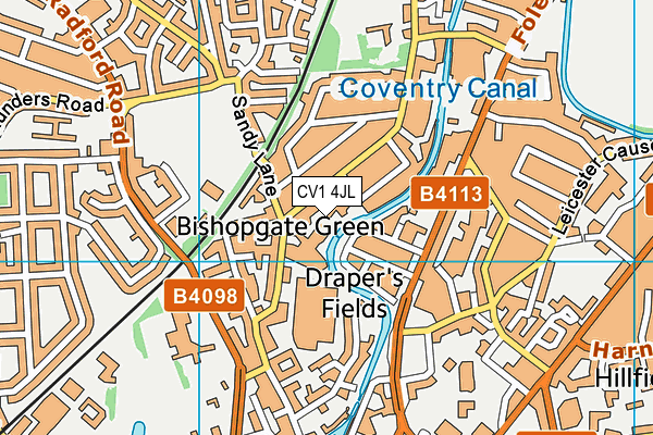 CV1 4JL map - OS VectorMap District (Ordnance Survey)