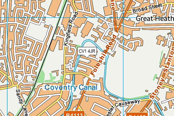 CV1 4JR map - OS VectorMap District (Ordnance Survey)