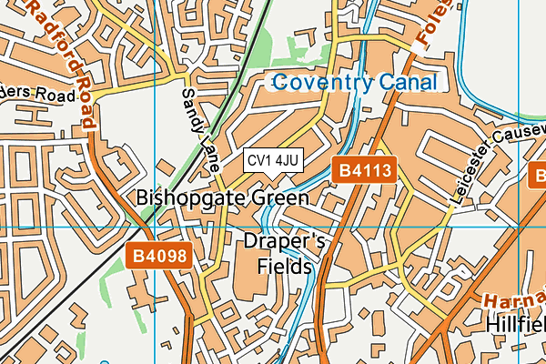 CV1 4JU map - OS VectorMap District (Ordnance Survey)