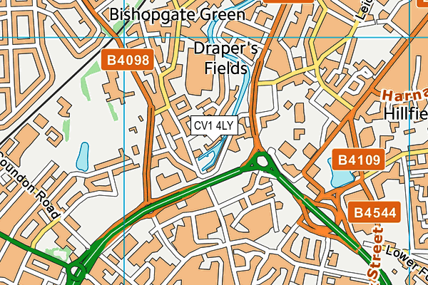 CV1 4LY map - OS VectorMap District (Ordnance Survey) CV1 4LY map - OS VectorMap District (Ordnance Survey)