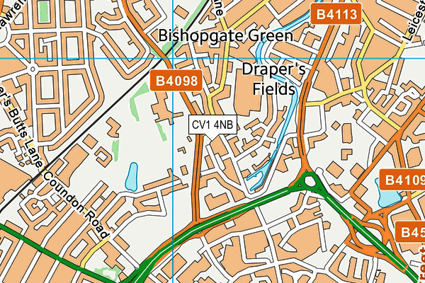 CV1 4NB map - OS VectorMap District (Ordnance Survey) CV1 4NB map - OS VectorMap District (Ordnance Survey)