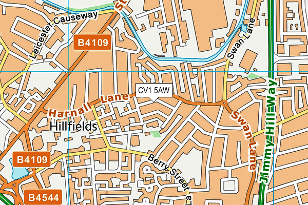 CV1 5AW map - OS VectorMap District (Ordnance Survey) CV1 5AW map - OS VectorMap District (Ordnance Survey)