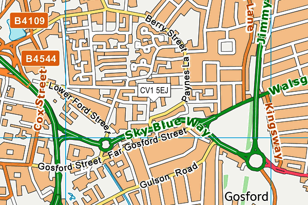 CV1 5EJ map - OS VectorMap District (Ordnance Survey) CV1 5EJ map - OS VectorMap District (Ordnance Survey)