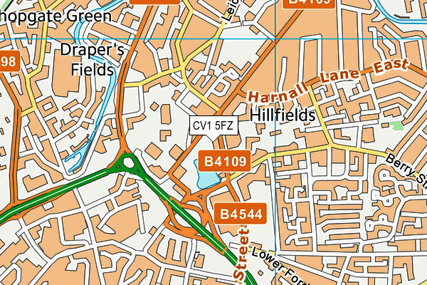 CV1 5FZ map - OS VectorMap District (Ordnance Survey) CV1 5FZ map - OS VectorMap District (Ordnance Survey)