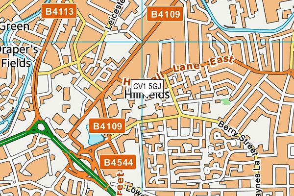 CV1 5GJ map - OS VectorMap District (Ordnance Survey) CV1 5GJ map - OS VectorMap District (Ordnance Survey)