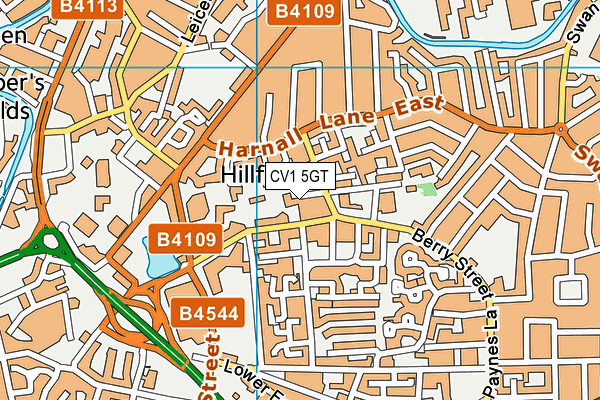 CV1 5GT map - OS VectorMap District (Ordnance Survey)