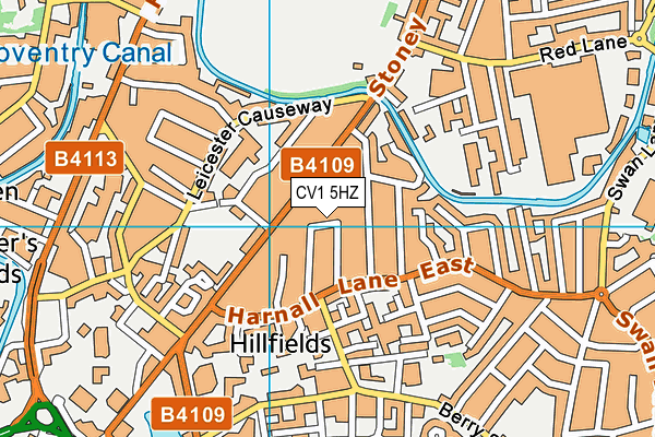 CV1 5HZ map - OS VectorMap District (Ordnance Survey)