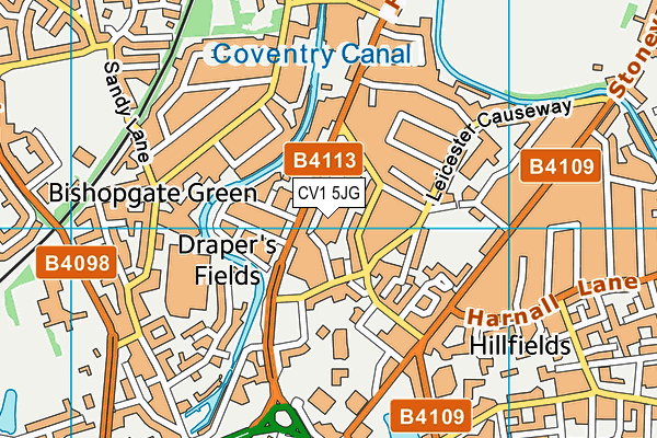 CV1 5JG map - OS VectorMap District (Ordnance Survey) CV1 5JG map - OS VectorMap District (Ordnance Survey)