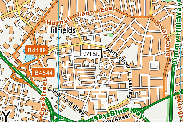 CV1 5JL map - OS VectorMap District (Ordnance Survey) CV1 5JL map - OS VectorMap District (Ordnance Survey)