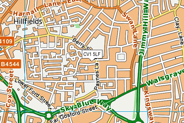 CV1 5LF map - OS VectorMap District (Ordnance Survey) CV1 5LF map - OS VectorMap District (Ordnance Survey)