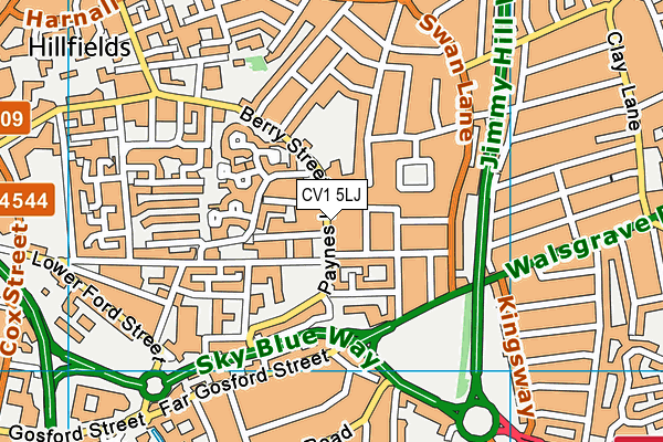 CV1 5LJ map - OS VectorMap District (Ordnance Survey) CV1 5LJ map - OS VectorMap District (Ordnance Survey)