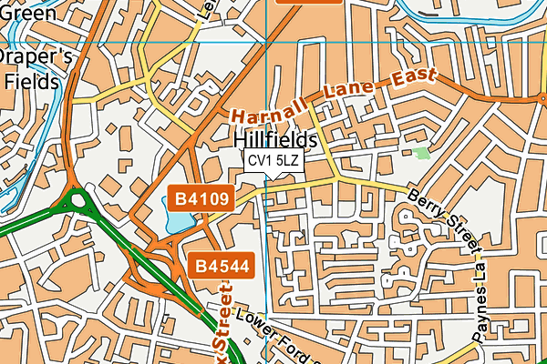 CV1 5LZ map - OS VectorMap District (Ordnance Survey)