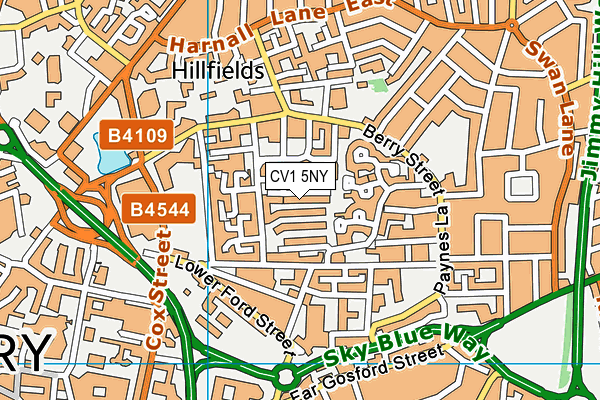 CV1 5NY map - OS VectorMap District (Ordnance Survey) CV1 5NY map - OS VectorMap District (Ordnance Survey)