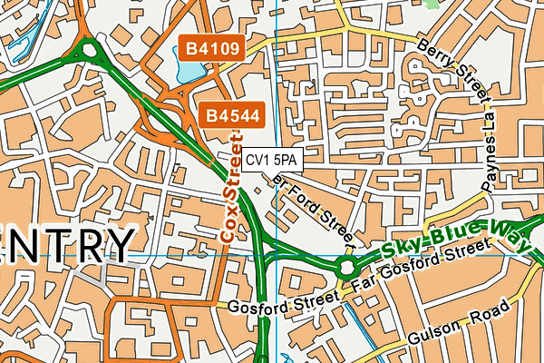 CV1 5PA map - OS VectorMap District (Ordnance Survey)