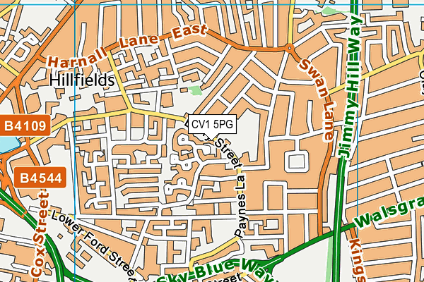 CV1 5PG map - OS VectorMap District (Ordnance Survey) CV1 5PG map - OS VectorMap District (Ordnance Survey)